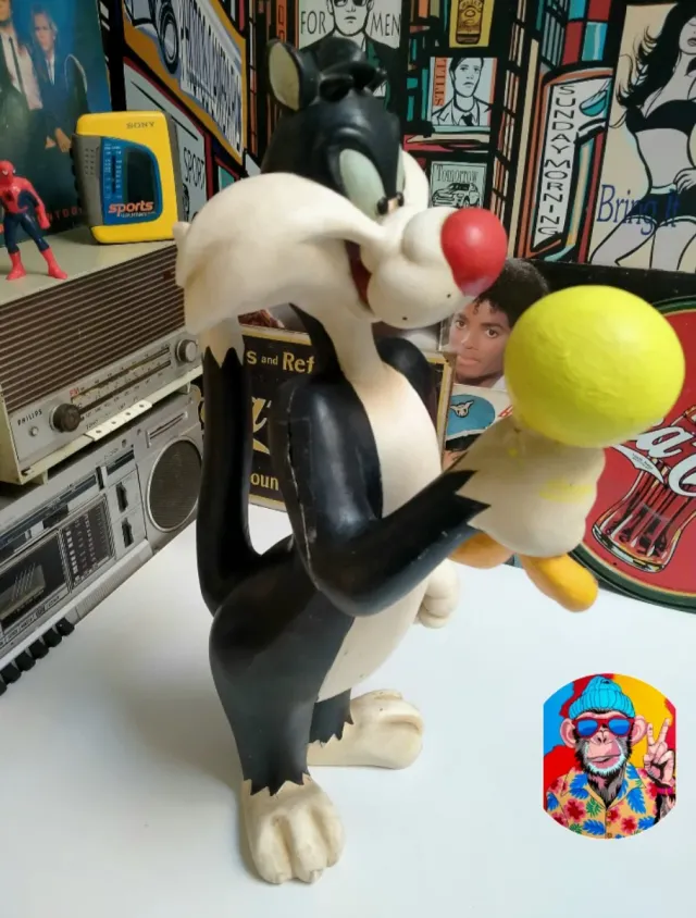 Figura Piolin y Silvestre Looney Tunes