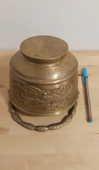 Antigüedad China: Olla para arroz (latón macizo)