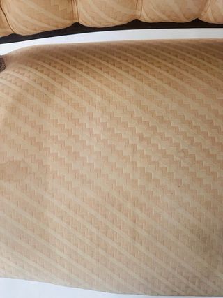 Sofá antiguo 3 plazas madera y ocre