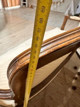 Sofá antiguo 3 plazas madera y ocre