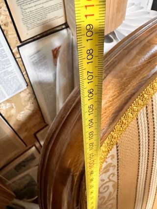 Sofá antiguo 3 plazas madera y ocre