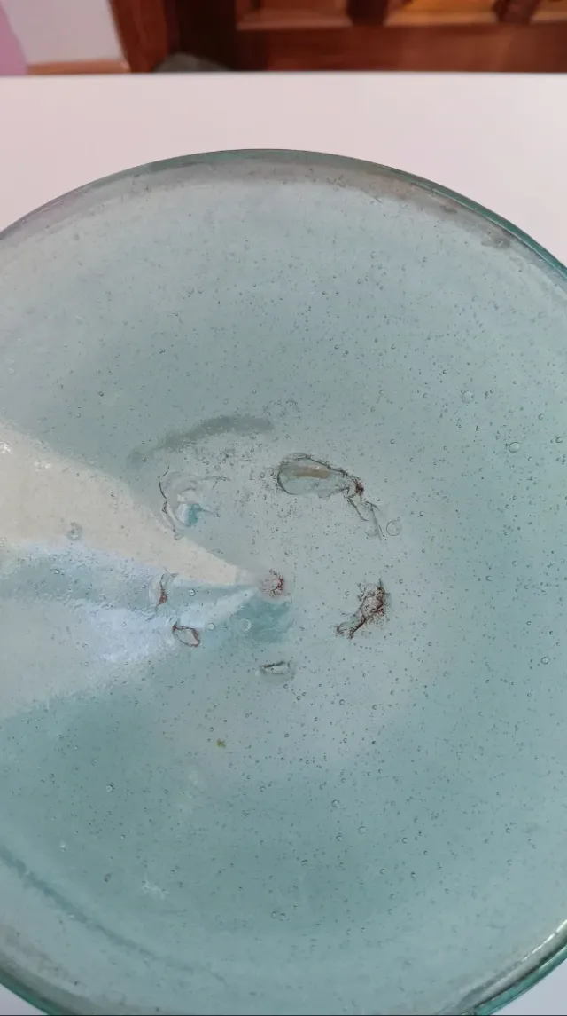 Garrafa Cristal Soplado Azul Cian Cristalino 45 cm