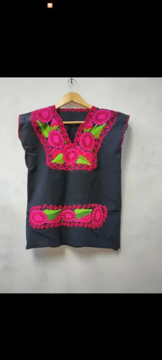 Camisa Huipil Mexicana Bordada Talla Única