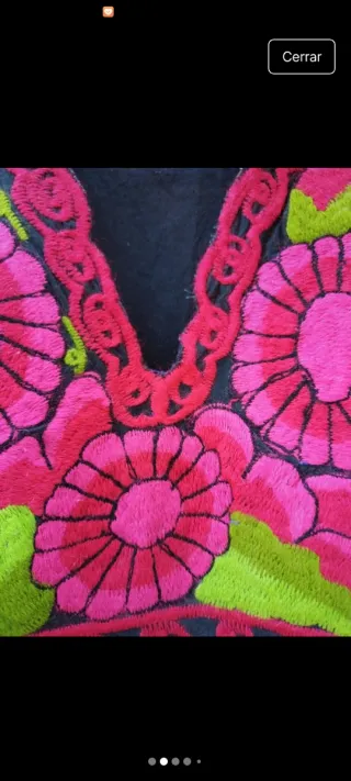 Camisa Huipil Mexicana Bordada Talla Única