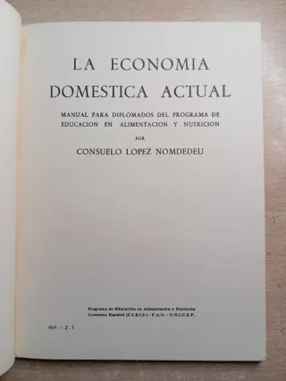 La economía doméstica actual. Consuelo López.