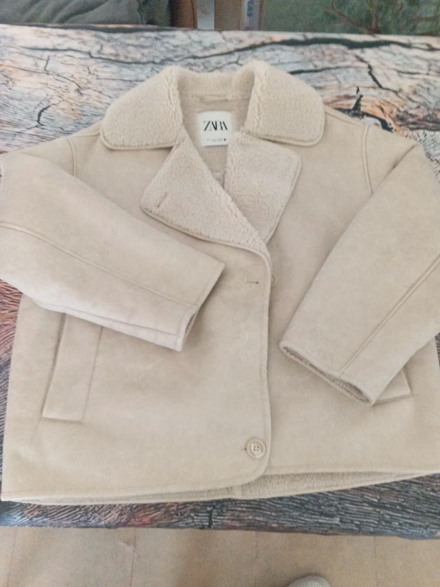 Abrigo Zara Beige Talla S Oversize
