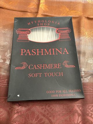 Pashmina in Cashmere Marrone e Oro
