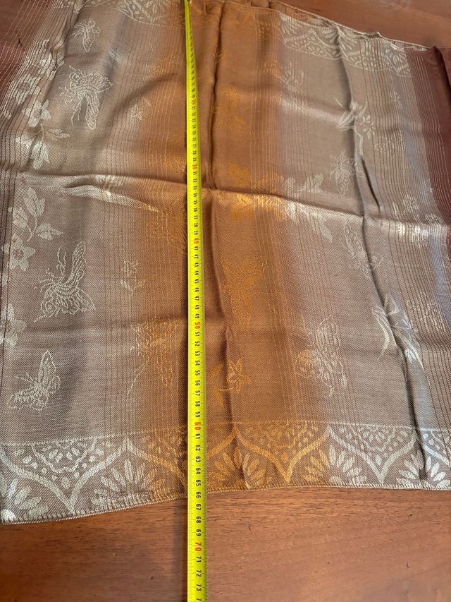 Pashmina in Cashmere Marrone e Oro