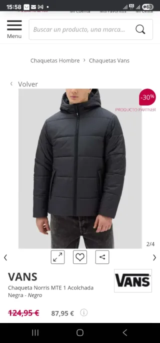 Piumino nero Vans Norris MTE-1