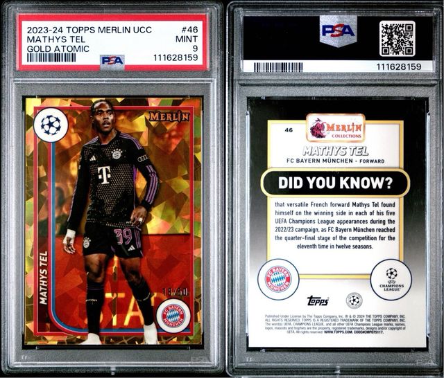 2023-24 Topps Merlin UCC Mathys Tel Gold Atomic