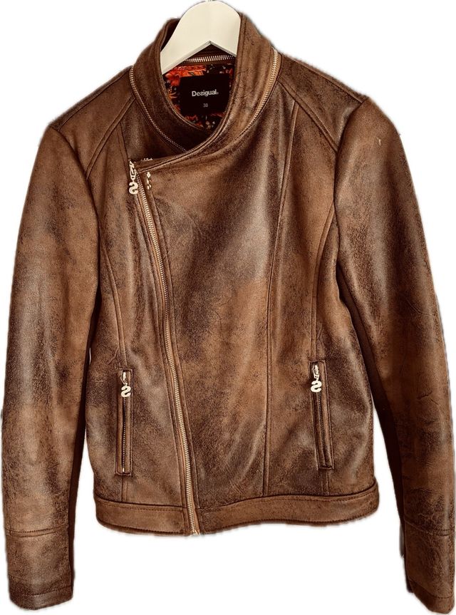 Cazadora Biker Desigual Marrón Talla M