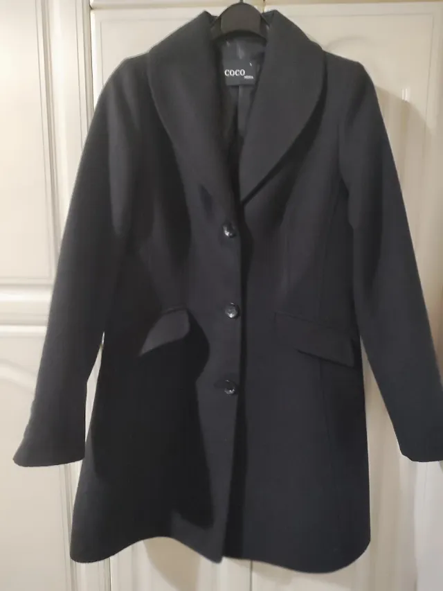 Abrigo paño mujer talla M-L negro