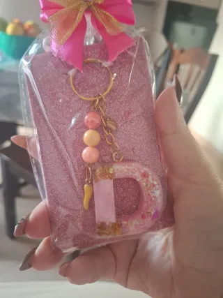 Portachiavi resina lettera D