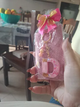 Portachiavi resina lettera D