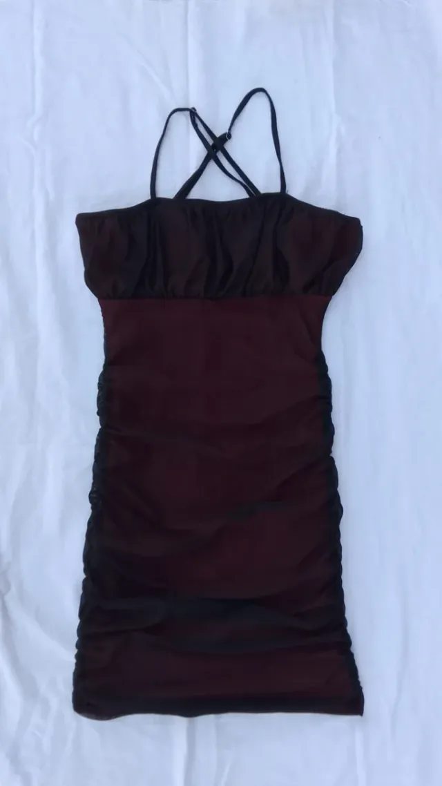 Vestido Shein Negro y Rojo Talla XS