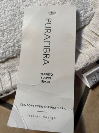 2 Tappeti Purafibra Cotone Bianco 50x80