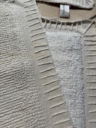 2 Tappeti Purafibra Cotone Bianco 50x80