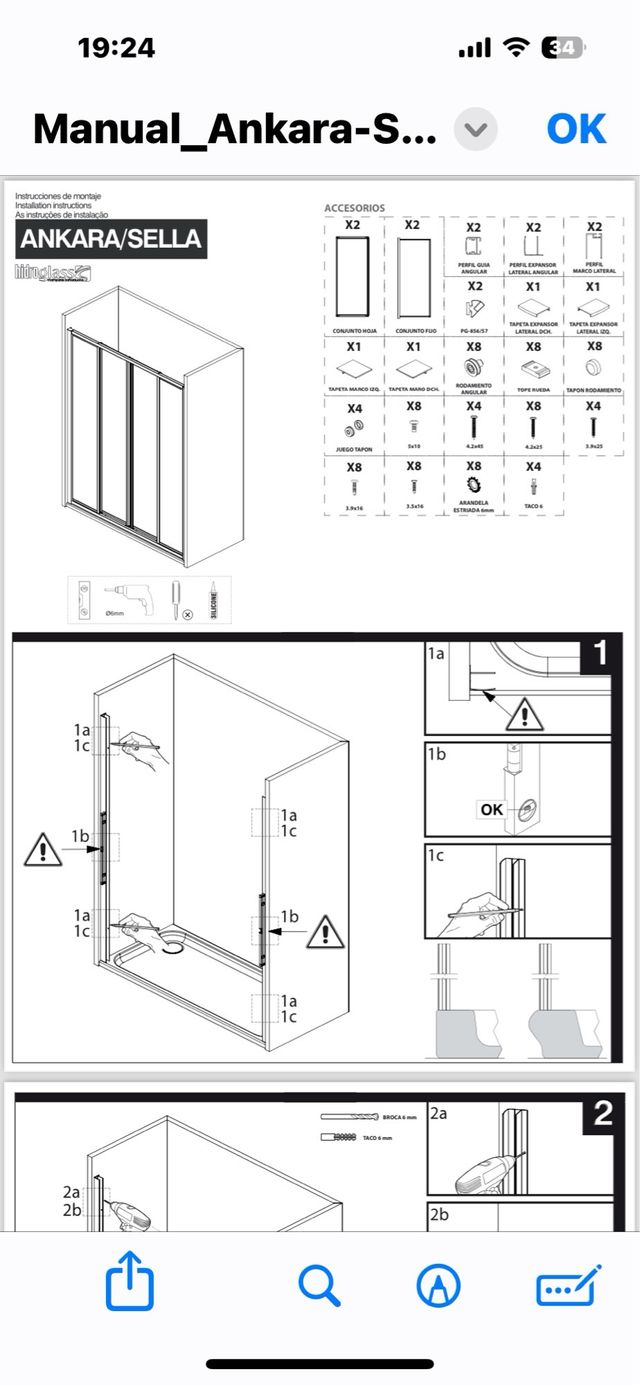 Mampara de baño Ankara Winglass