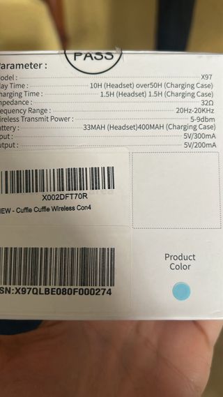 Auriculares Cillso X97 True Wireless. SIN ABRIR.