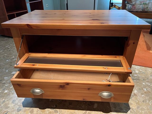 Mueble TV madera con cristal