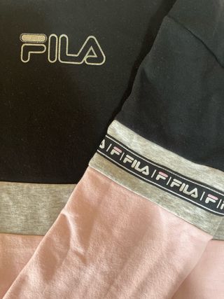 Sudadera Fila Colorblock Negra Rosa Gris