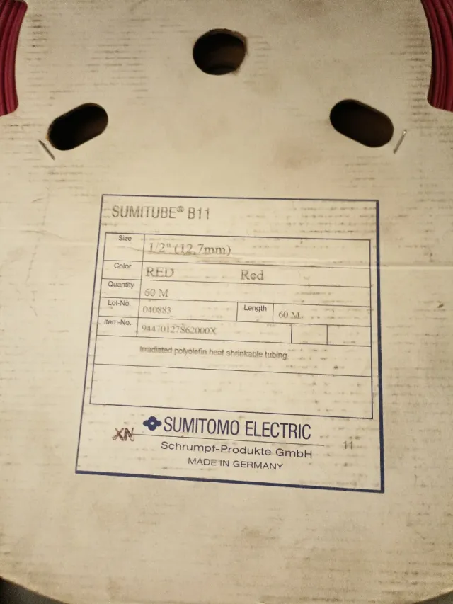 Rollo Tubo Termorretráctil rojo y blanco