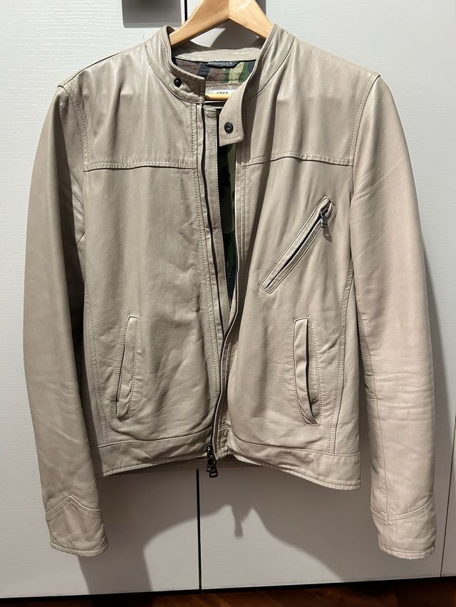 Giacca Daniele Alessandrini Beige Pelle