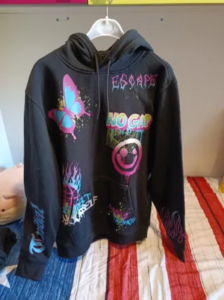 Felpa Terranova con cappuccio nera