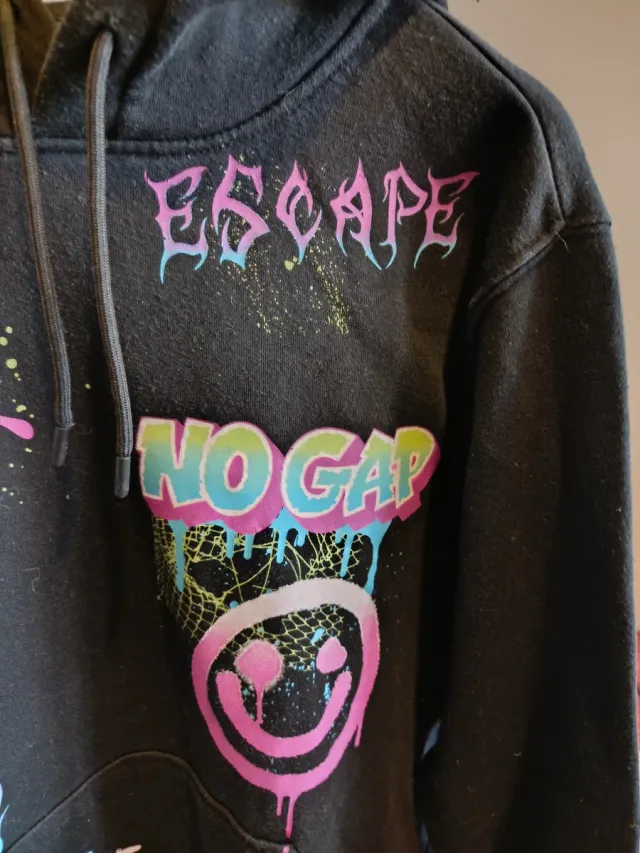 Felpa Terranova con cappuccio nera