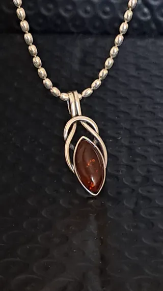 Collana Argento e Ambra Vintage