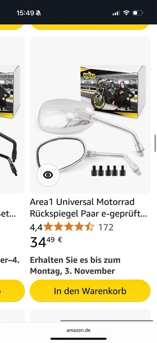 Retrovisores Moto Cromados