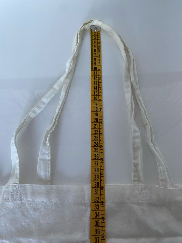 Borsa in tela con cerchio rosso