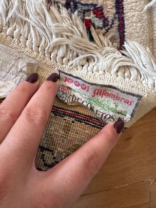 Alfombra Oriental de Lana Tamaño Grande Color Rojo