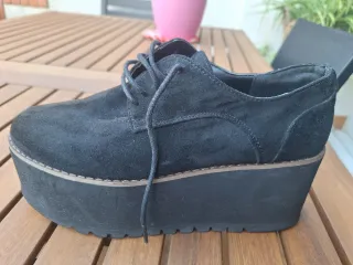 Zapatos plataforma Lefties ante negro T.38