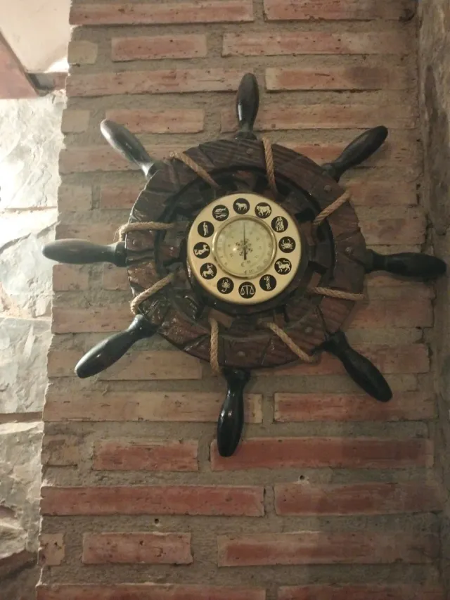 Termómetro decorativo timón náutico