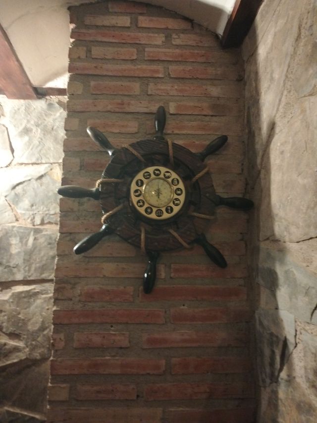 Termómetro decorativo timón náutico