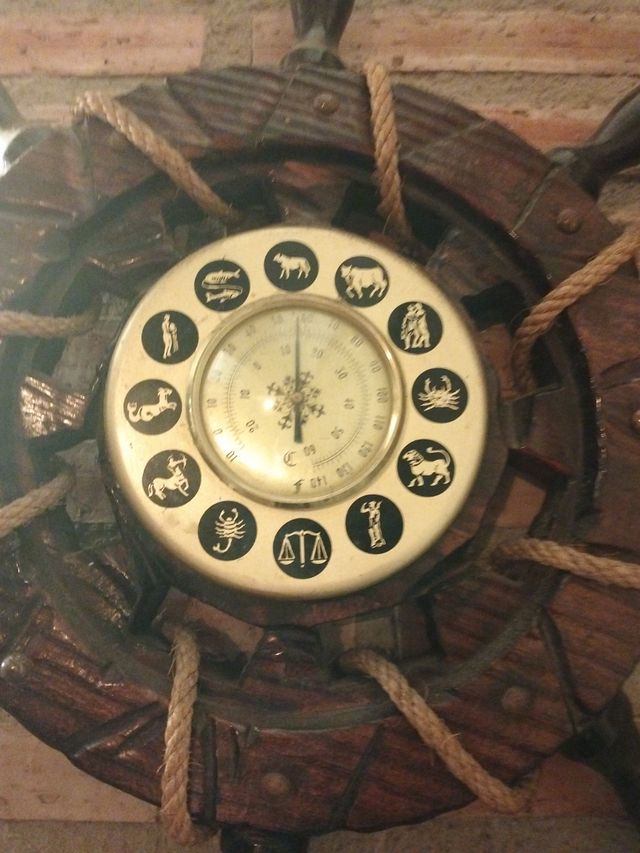 Termómetro decorativo timón náutico