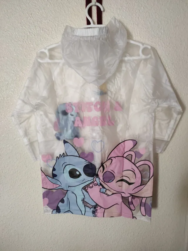 Chubasquero transparente Stitch y Ángel