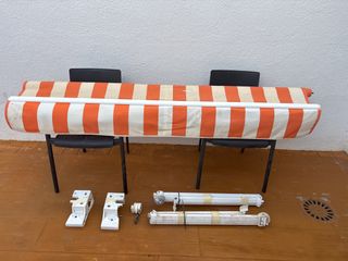 Toldo Rayas Naranja y Blanco