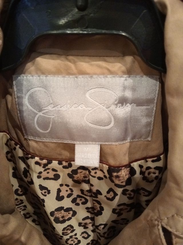 Gabardina camel forro animal print