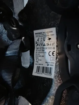 Casco Bicicleta Rockrider Negro EXPL 500