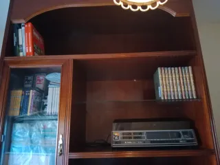 Mueble librería madera caoba