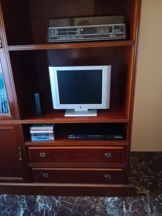 Mueble librería madera caoba