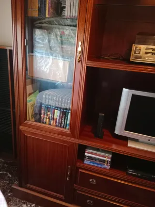 Mueble librería madera caoba