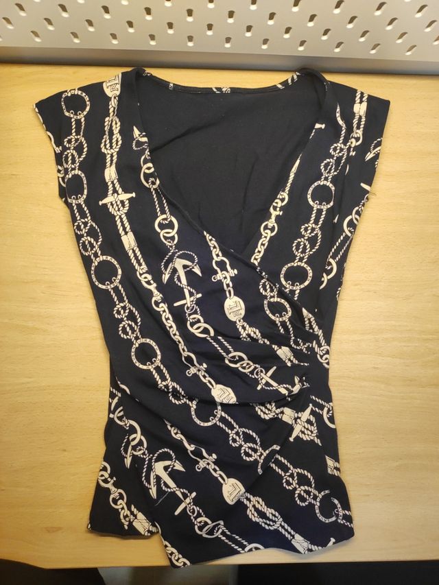 Top Ralph Lauren azul con estampado náutico