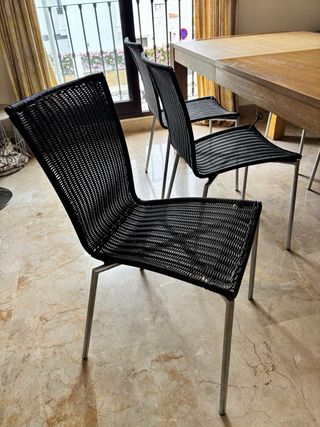 Mesa de comedor extensible estilo nórdico+6 sillas