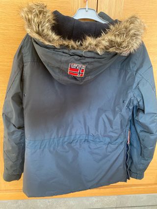 Abrigo Geographical Norway Negro y Rojo