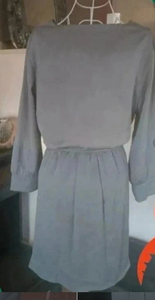 Vestido Vintage Talla M Gris Negro