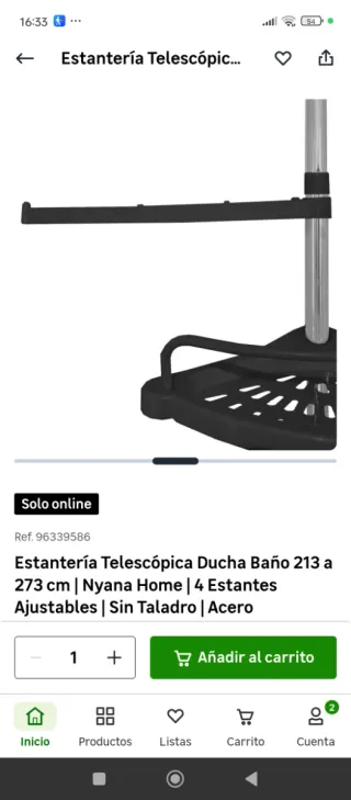 Estantería Ducha Telescópica Acero
