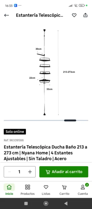Estantería Ducha Telescópica Acero